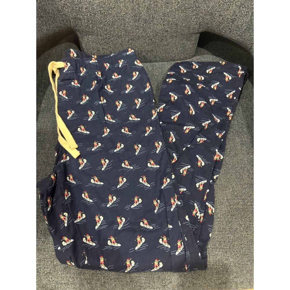 Vineyard Vines Men's Size S Surf Santa Pajama Pants Navy Blue Cotton Spandex‎